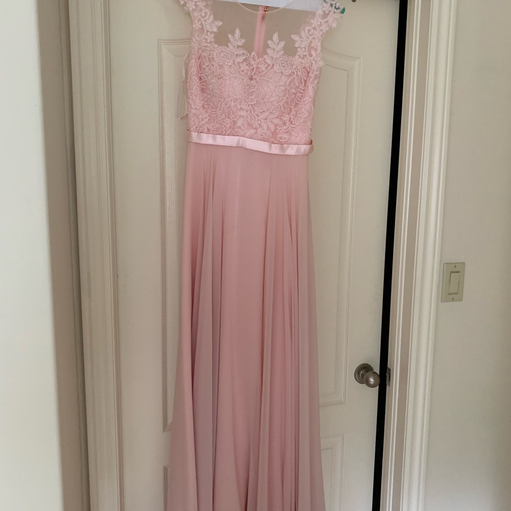 Elegant Pink Lace Gown